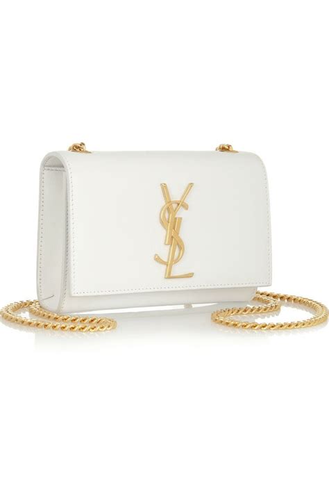ysl white bag with gold chain